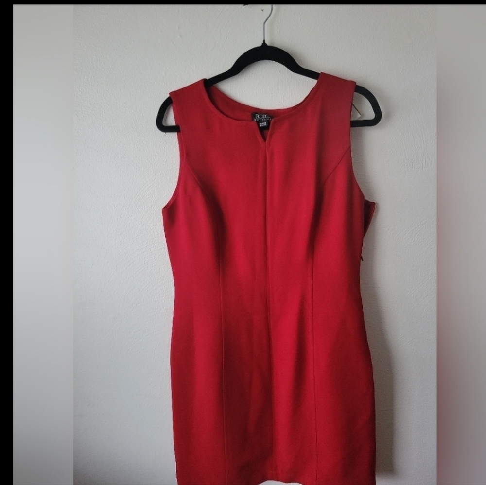 BCBG Maxazria Womens Red Sleeveless Sheath Dress. Sz 12 Office Preppy Wedding - Picture 3 of 6